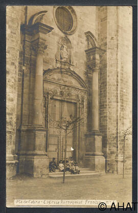 "Pla de Cabra. església parroquial. Frontis, nº. 5".